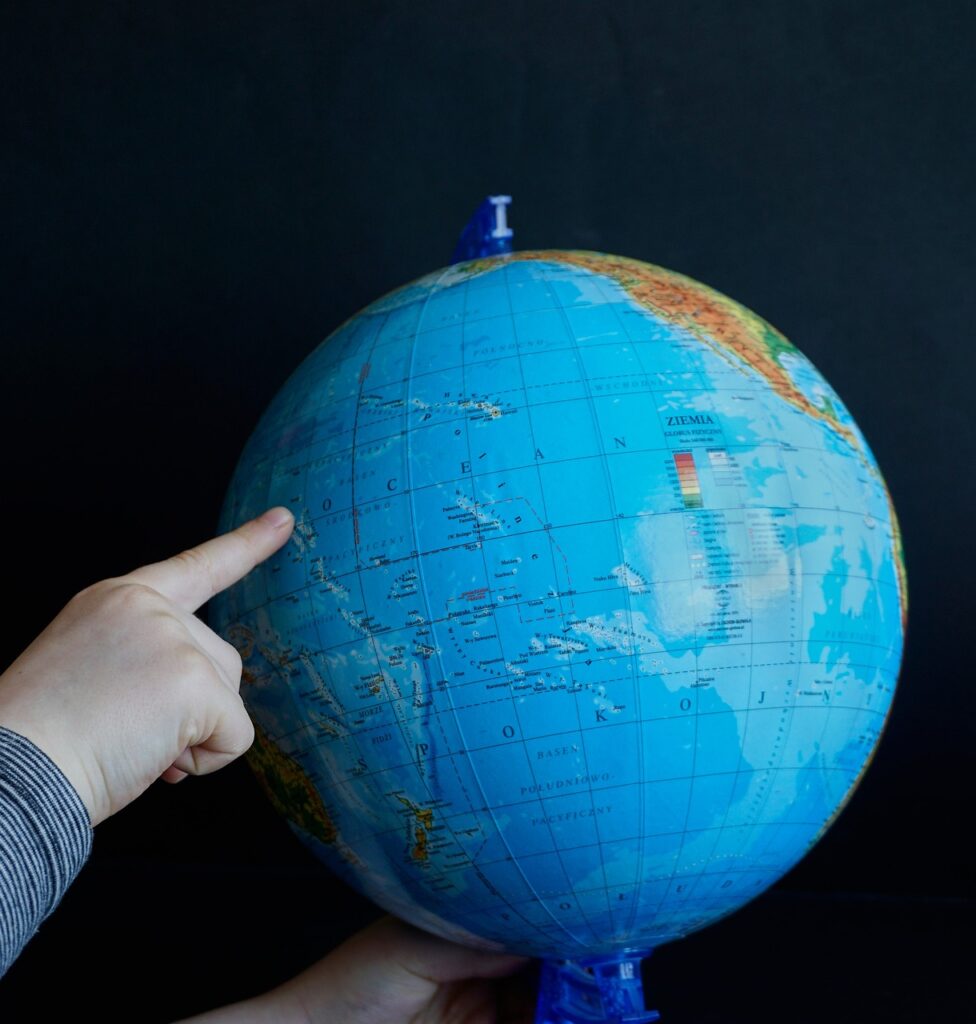 globus, map, finger